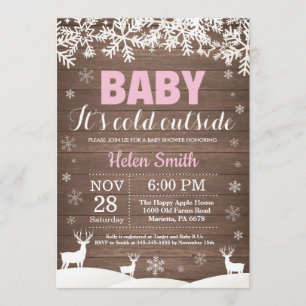 Baby is koud buiten herten winter meisje Baby show Kaart