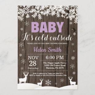 Baby is koud buiten herten winter meisje Baby show Kaart