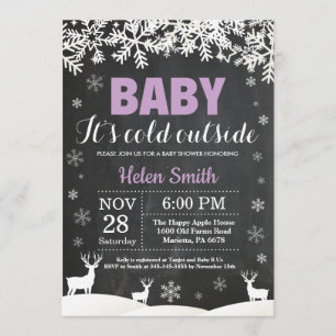 Baby is koud buiten herten winter meisje Baby show Kaart
