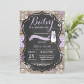 Baby is Koud Buiten het Baby shower van Penguin Gi Kaart (Staand voorkant)