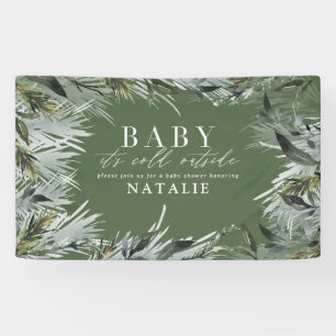Baby is koud buiten het moderne botanische baby sh spandoek