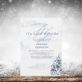 Baby is koud buiten wintergroen Baby shower Kaart