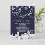 Baby is koud buiten Wonderland winter jongen douch Kaart (Staand voorkant)