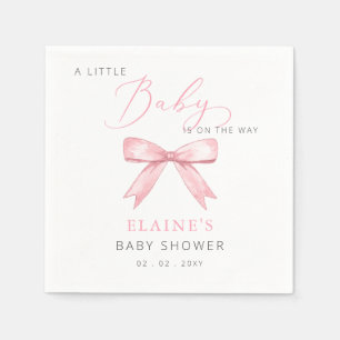 Baby is op weg naar Pink Bow Girl Baby shower Servet