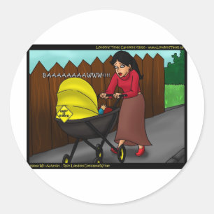 Baby Is Verveeld Grappige Cadeaus T-shirts & Verza Ronde Sticker