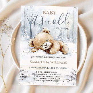 Baby It’s Cold Outside Baby Shower Invitation  Kaart