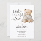 Baby It’s Cold Outside Teddy Bear Baby Shower Kaart (Voorkant)