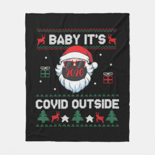 Baby IT_s Covid Outside Santa Kerstman Funny Fleece Deken