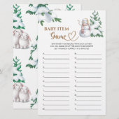 Baby Item Game Winter Baby shower Spel. (Voorkant / Achterkant)