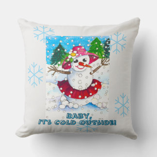 Baby it's Cold Outside 20" Throw Pillow Kussen
