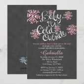 Baby It's Cold Outside Baby Girl Shower Invitation (Devant / Derrière)
