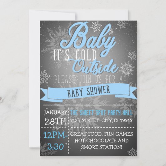 Baby It's Cold Outside Baby shower Invitation (Devant)