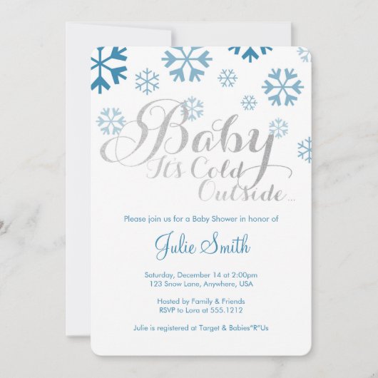 Baby It's Cold Outside Baby shower Invitation (Devant)
