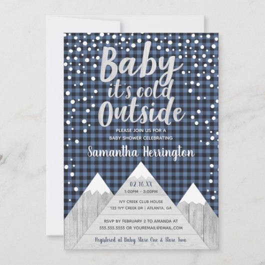Baby It's Cold Outside Baby shower Invitation (Devant)