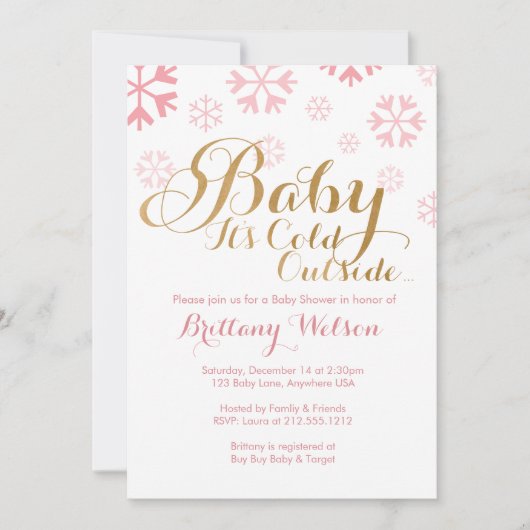 Baby It's Cold Outside Baby shower Invitation (Devant)