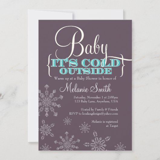 Baby It's Cold Outside Baby shower Invitation (Devant)
