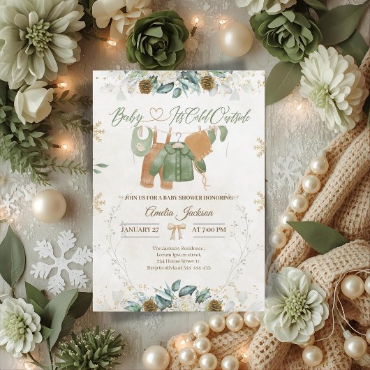 Baby It's Cold Outside Baby shower Invitation