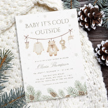 Baby It's Cold Outside Baby shower Invitation