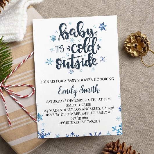 Baby It's Cold Outside Baby shower Invitation