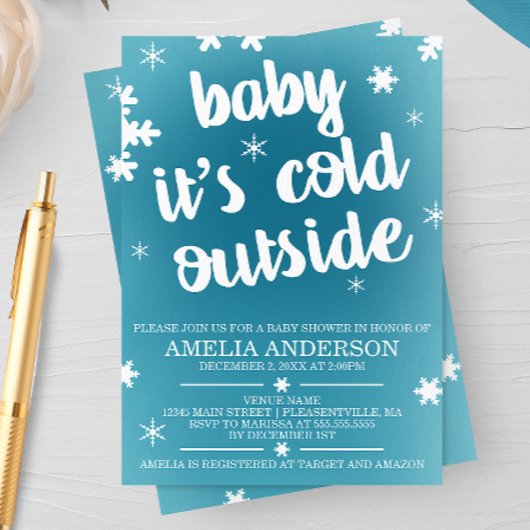 Baby It's Cold Outside Baby shower Invitation