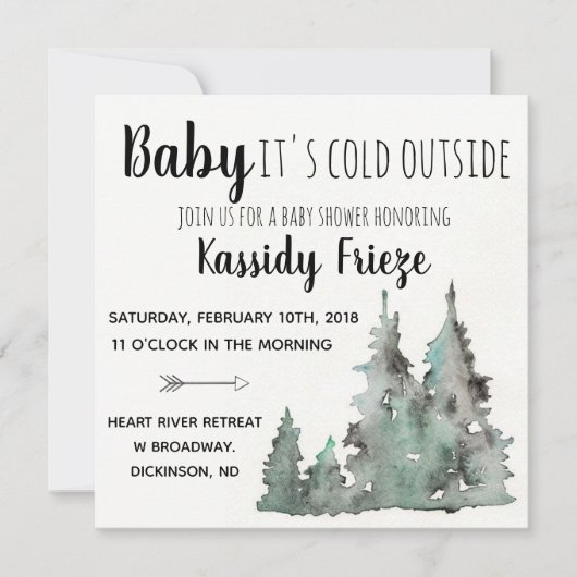 Baby It's Cold Outside Baby Shower Invitations (Devant)