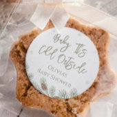Baby It's Cold Outside Baby Shower Ronde Sticker