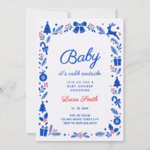 Baby It's Cold Outside blauwe winter baby shower