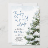 Baby It's Cold Outside Blue Baby Shower Invitation (Devant)