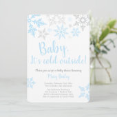 Baby It's Cold Outside Blue Boy Shower Invitation (Debout devant)