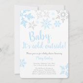 Baby It's Cold Outside Blue Boy Shower Invitation (Devant)