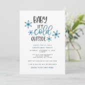 Baby It's Cold Outside Christmas Party Invitation (Debout devant)