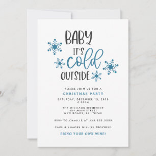 Baby It's Cold Outside Christmas Party Invitation