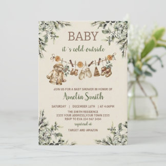 Baby Its Cold Outside Clothest Line Baby Shower Kaart