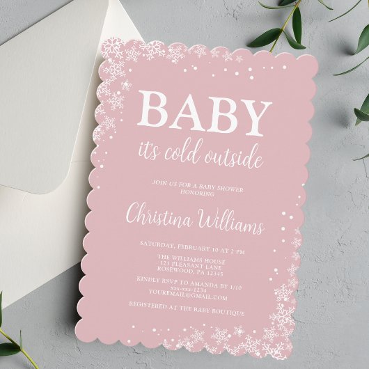 Baby It's Cold Outside Girl Baby shower Invitation
