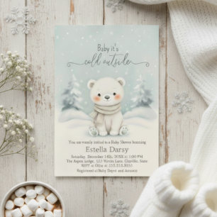 Baby It's Cold Outside Ijsbeer Baby Borrel Kaart