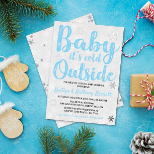 Baby It's Cold Outside Jongens Winter Baby Borrel Folie Uitnodiging