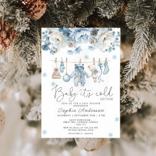 Baby It's Cold Outside Kledingwassen Baby Shower Kaart