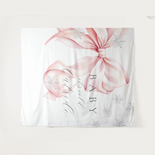 Baby It's Cold Outside Pink Bow Backdrop Wandkleed (Voorkant (horizontaal))