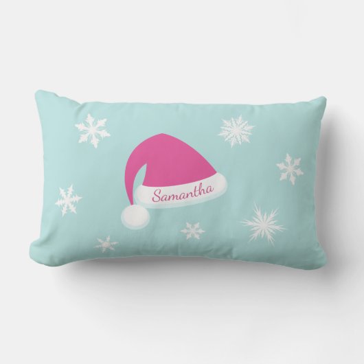 Baby it's Cold Outside Pink & Turquoise Coussin (Recto)