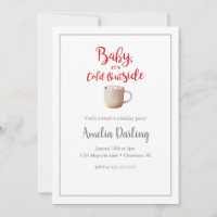 Baby it's Cold Outside Rode Gecheckte Uitnodiging