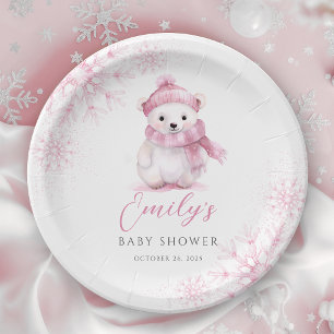 Baby It's Cold Outside Roze Papieren Borden Bordje