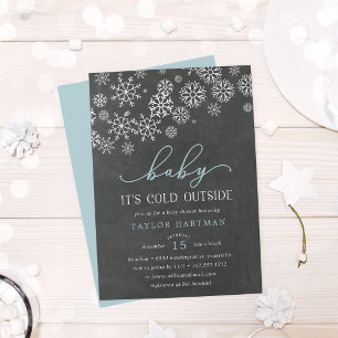 Baby It's Cold Outside Schoolbord Uitnodiging voor