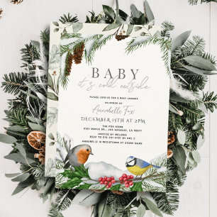 Baby It's Cold Outside Vogels Winter Baby Borrel Kaart