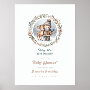 "Baby It's Cold Outside!" Welkom op baby shower Poster