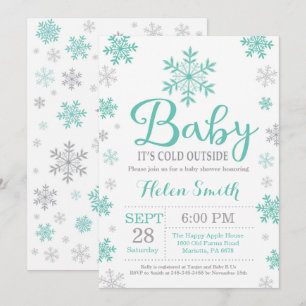 Baby It's Cold Outside Winter Baby Shower Kaart