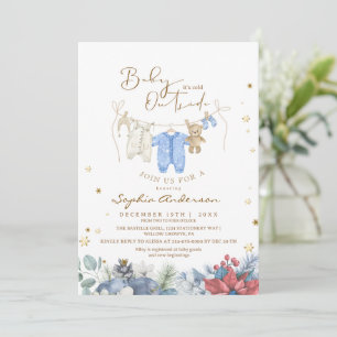 Baby It's Cold Outside Winter Baby Shower Kaart