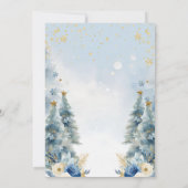 Baby It's Cold Outside Winter Bear │Blauw Goud Kaart (Achterkant)