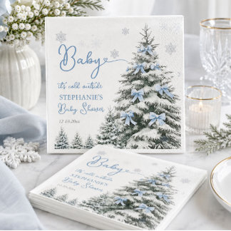 Baby It's Cold Outside Winter Boy Baby Shower Servet