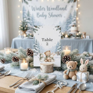 Baby It's Cold Outside Winter Forest Baby Shower Kaart