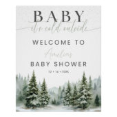 Baby It's Cold Outside Winter Shower Welcome Sign Perfect Poster (Voorkant)
